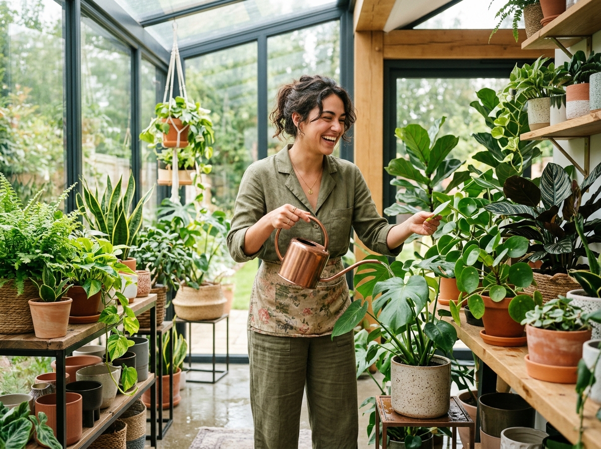 Gardener Caring for Indoor Plants