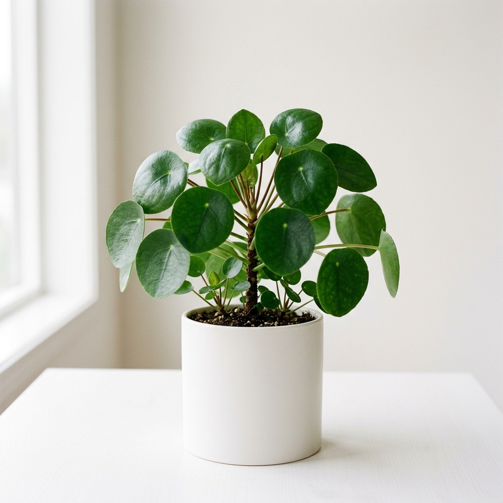Pilea Peperomioides in Ceramic Pot